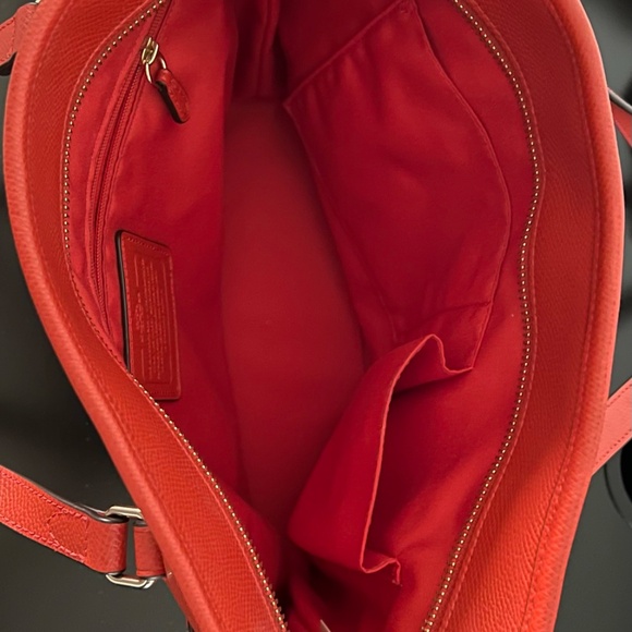 Red/Coral Coach Handbag - Picture 3 of 3